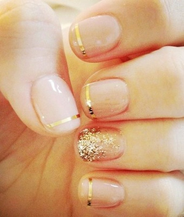 2015 diy gold glitter nail art for new years eve - gold new years nails-t71139 (Copy)
