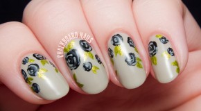 Nghệ Thuật Vẽ Nail Hoa Màu Đen