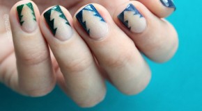 Nail Negative Space – Cây Thông Noel