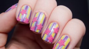 Hướng Dẫn Vẽ Nail: Kẹo Sọc & Những Ngôi Sao