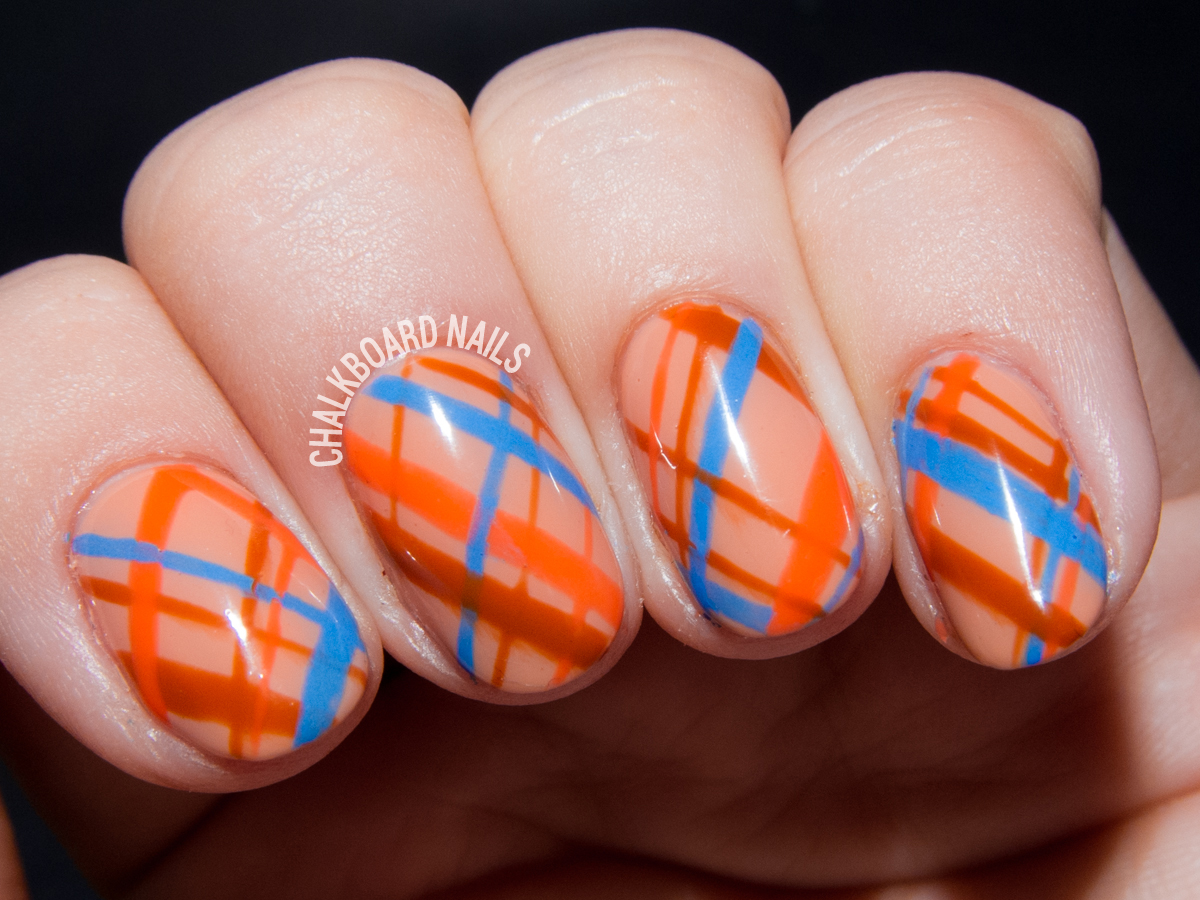 orange-plaid-gel-nail-art-2