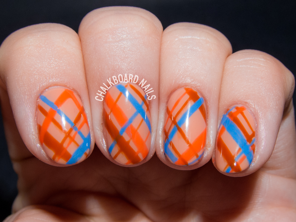 orange-plaid-gel-nail-art-3