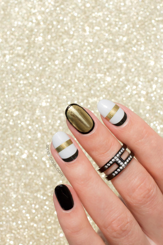 sonailicious-jamberry-nails-gold-and-black-nails-2