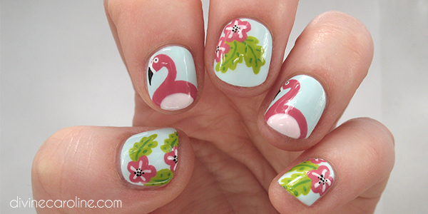 flamingo-and-floral-nail-art-perfect-poolside-mani_251762