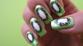 Vẽ nail kiwi xanh mát chào hè